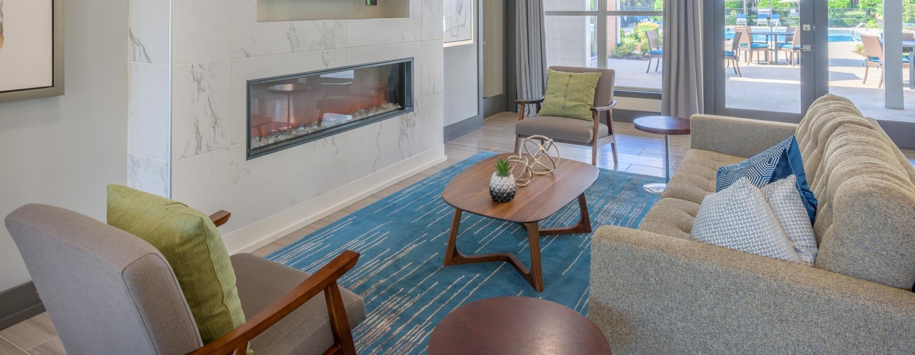 clubhouse with fireside seating