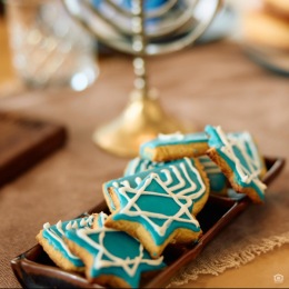 cookies on a plate fro Hanukkah