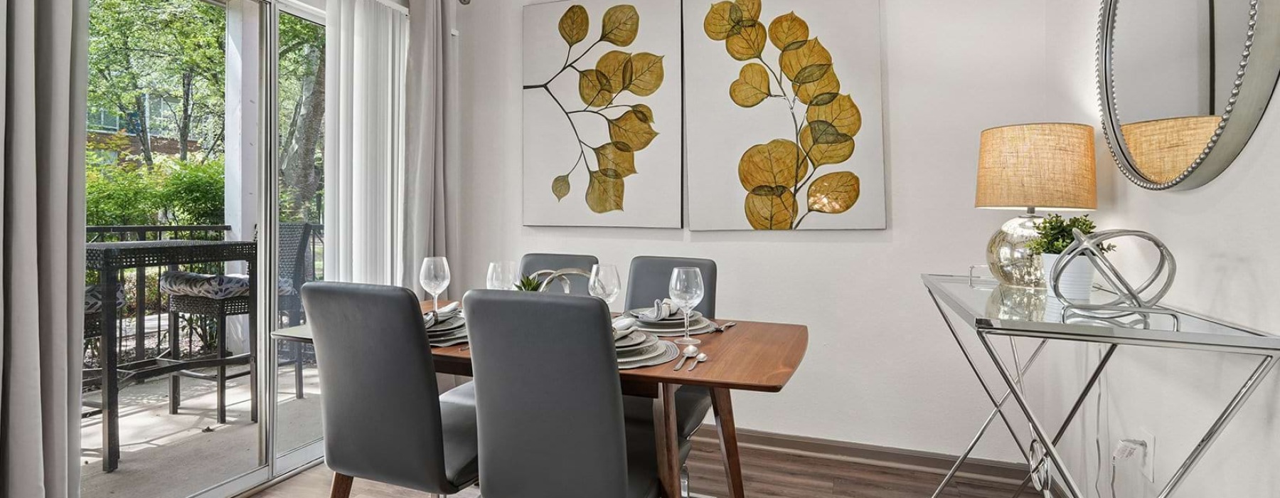 Dining Room Dining area with open layout and direct access to private patio or balcony
