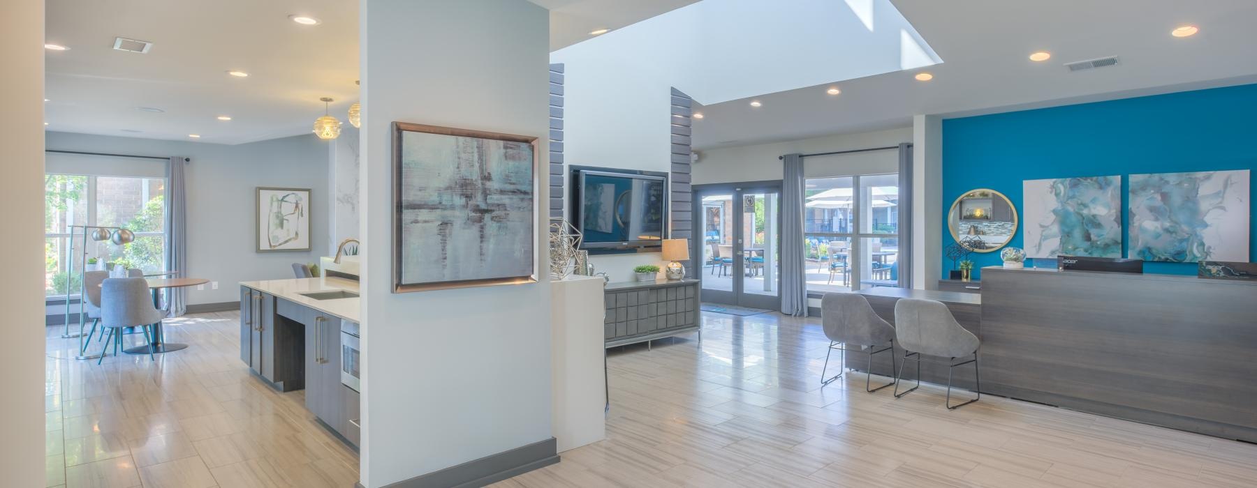 large lobby with concierge desk